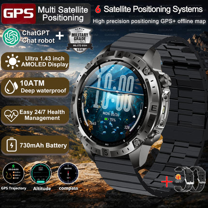 Outdoor Military GPS Smart Watch