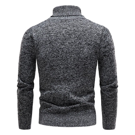 DIBELLAY Men’s Fleece Turtleneck Sweater – Autumn/Winter Slim Fit