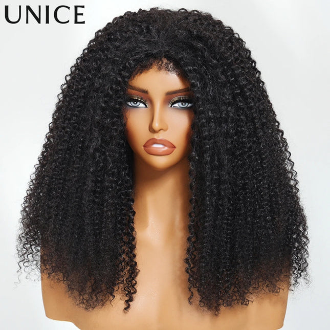 “UNice Drawstring Kinky Curly Half Wig – 4C Edges, Beginner Friendly”