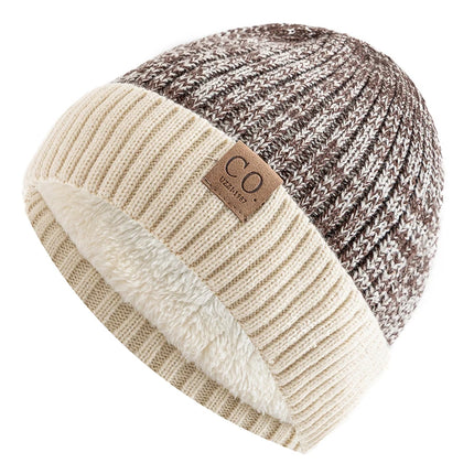 Unisex Two-Tone Fleece-Lined Beanie