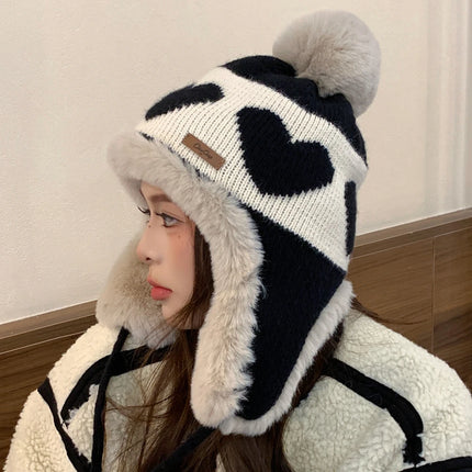 Women’s Heart Pom-Pom Beanie