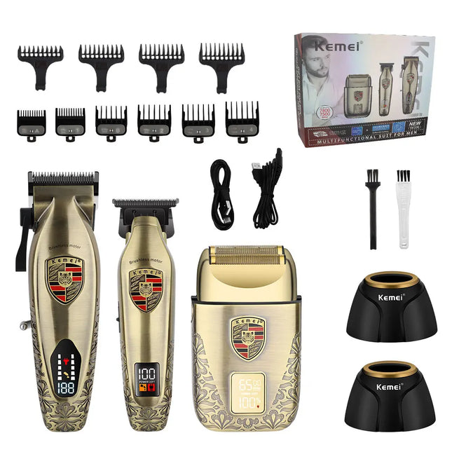 Hair Clippers Set Cordless USB Rechargeable Electric
