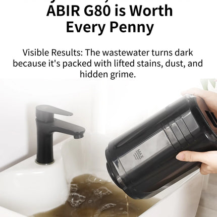 ABIR G80 Handheld Carpet & Upholstery Cleaner, 150,000PA Wet/Dry Vacuum for Home, Car & Pets