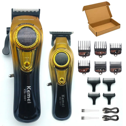 Kemei 1691 1677 T228 Kit Rechargeable Barber Hair Clippers Electric