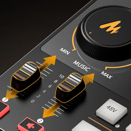 DIBELLAY MaonoCaster AME2 Gen2 Audio Mixer – Dual XLR Inputs, Podcast & Guitar Ready