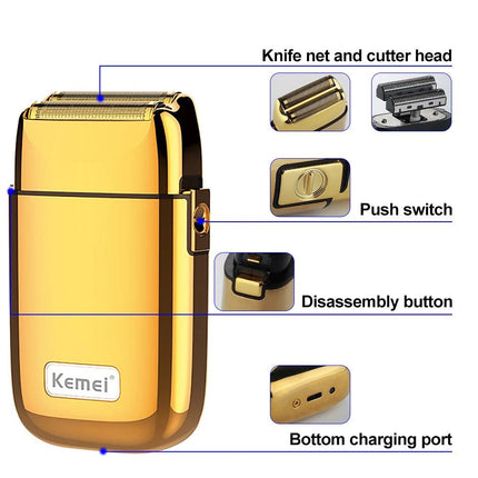 Kemei Tx1 Rechargeable Metal Housing Pro Electric Shaver