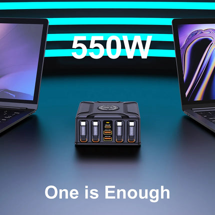 550W 7-in-1 GaN Charging Station with Retractable USB-C Cable