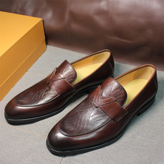 Stylish Men's Loafers Size 6-13 Genuine Leather