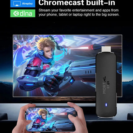 Mortal Q8 – TV Stick Android 14, Wi-Fi 6, BT 5.0, Google Assistant