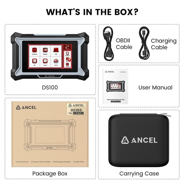 DS100 OBD2 Car Diagnostic Tools Auto 4 System Code Reader ABS EPB BMS ETS Gear Oil SAS Reset ODB OBD 2 Automotive Scanner