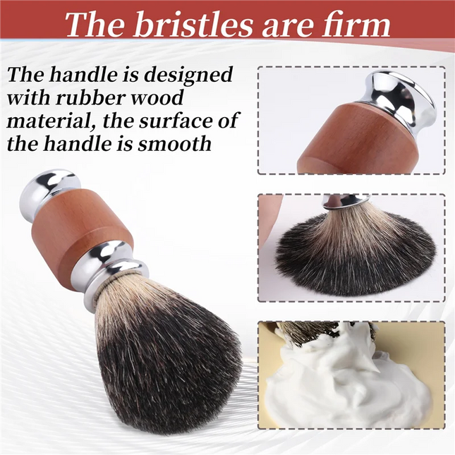 1Pcs Pure Badger Hair Beard Brush Men's
