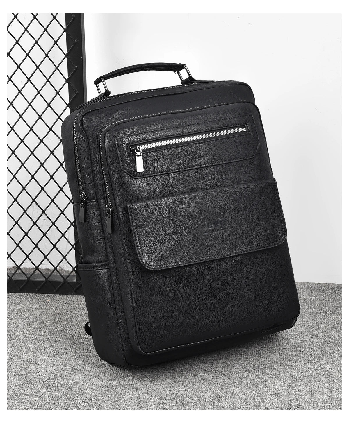 New Backpack Men School Bags 15.6 inches Laptop Backpacks High quality leather
