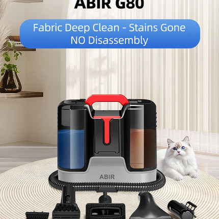 ABIR G80 Handheld Carpet & Upholstery Cleaner, 150,000PA Wet/Dry Vacuum for Home, Car & Pets