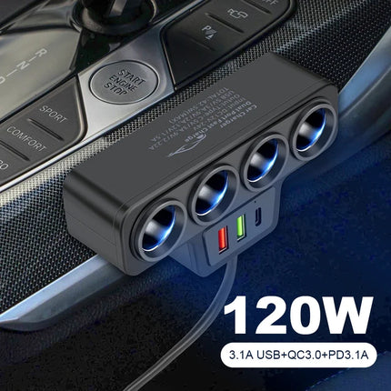 120W Car Phone Charger Cigarette Lighter Adapter PD 3.1A