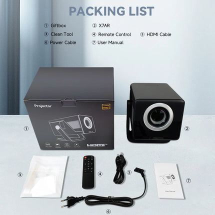 LynCast X7 AI Smart Projector 1080P, 8K Support, 1000 ANSI, Android 14, WiFi 6