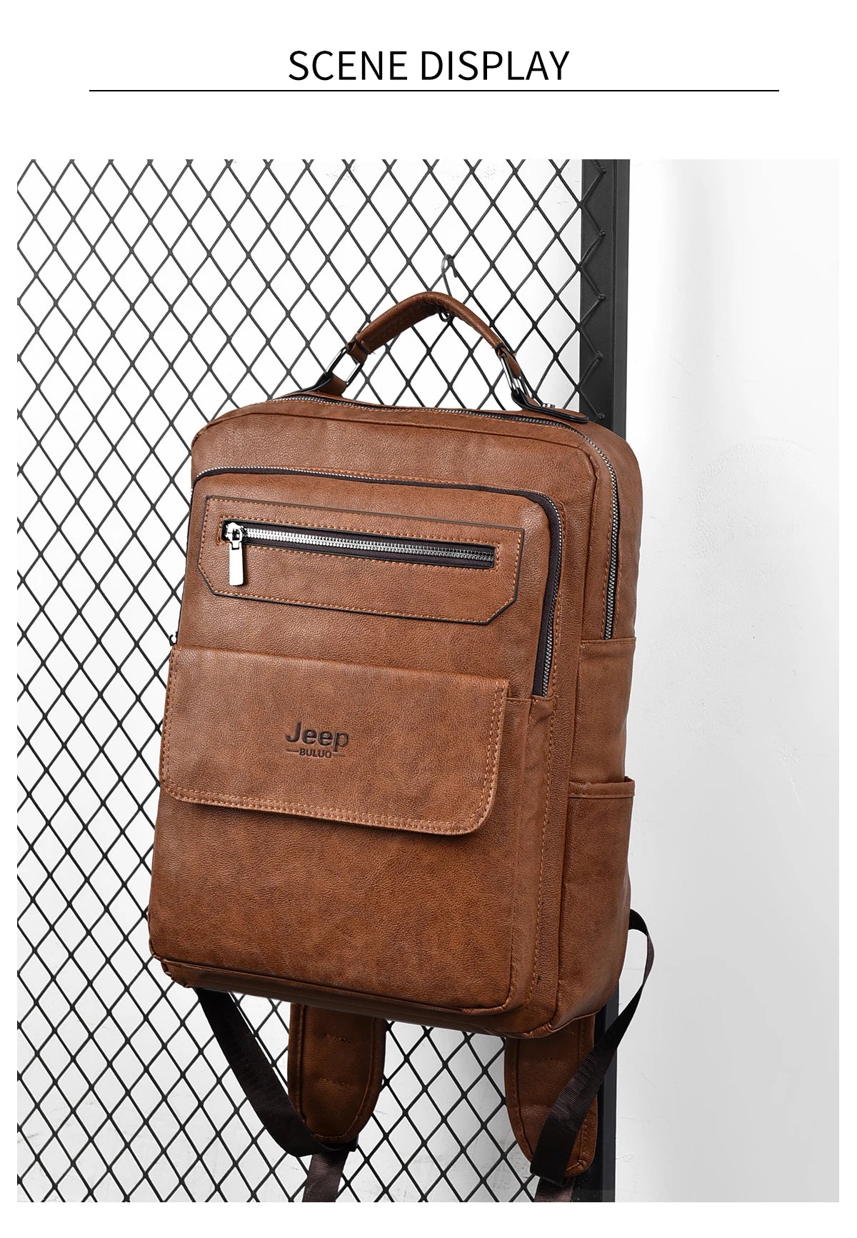 New Backpack Men School Bags 15.6 inches Laptop Backpacks High quality leather