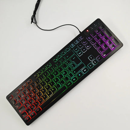 RGB Backlit Gaming Keyboard – Wired USB, Silent Keys