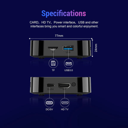 Boîtier de télévision intelligente Android 16 8K WiFi 6 – 8 Go de RAM + 128 Go