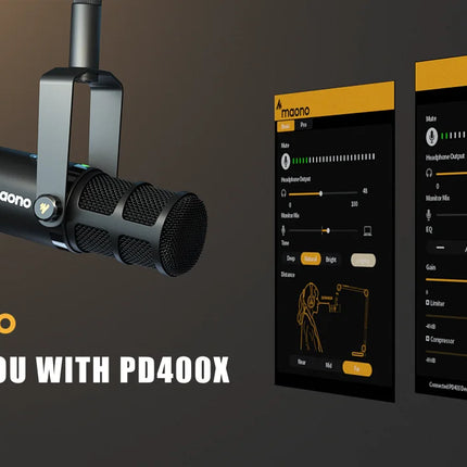 DIBELLAY Maono PD400X USB/XLR Microphone – All-Metal, Mute & Headphone, Podcast/Streaming