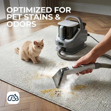 1300W Steam Carpet Cleaner 13kPa Suction 100°C Deep Stain Remover
