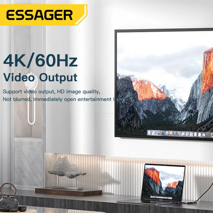 DIBELLAY Essager – Adaptateur Magnétique USB-C 100W PD, 20Gbps, 4K@60Hz