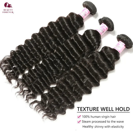 Brazilian Deep Curly Human Hair – 3 Bundles, Unprocessed 12A