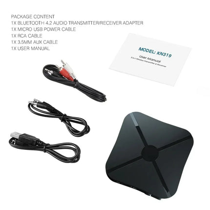 RUTI Bluetooth 5.4 Aux Adapter Audio Receiver Transmitter 3.5mm LED Display for Car/Home Stereo/Wired Headphones/Speaker/TV