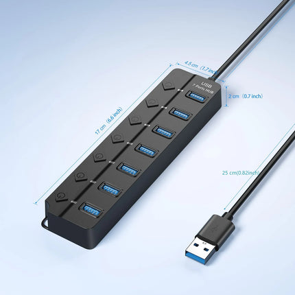 USB 3.0 Hub 7 Ports 5Gbps with Power Switch
