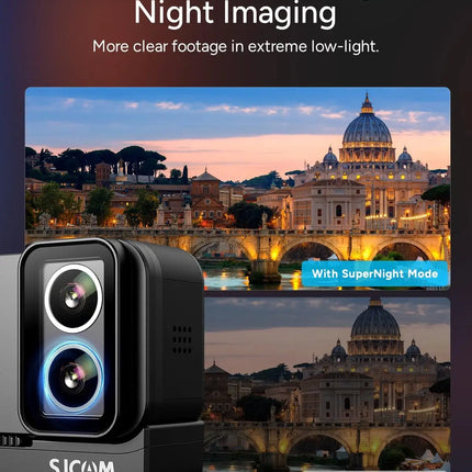 DIBELLAY SJCAM SJ20 4K Dual-Lens Action Camera – Anti-Shake, Waterproof, 5G WiFi, Touch Screen, Motion Detection