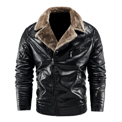 Men’s Faux Leather Fleece Jacket