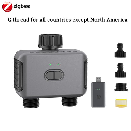 Zigbee/Bluetooth Smart Water Timer Dual Hose Irrigation Controller IPX5