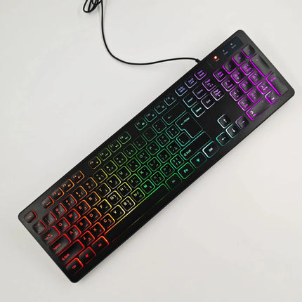 RGB Backlit Gaming Keyboard – Wired USB, Silent Keys