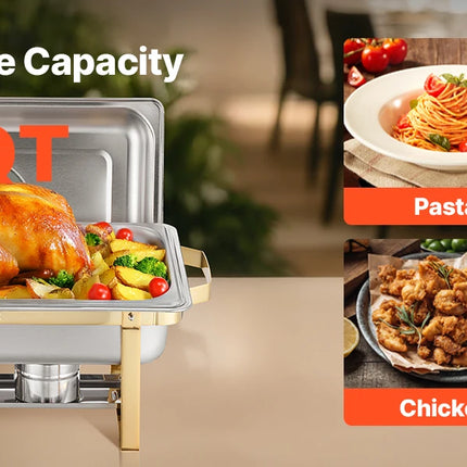 8 Qt Stainless Steel Chafing Dish Set 4 Pack