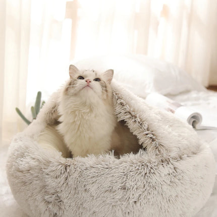 Plush Cat & Dog Bed with Cover