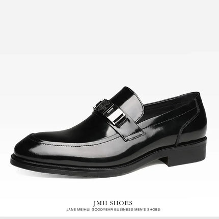Dress Men's Shoes Premium Leather Glossy Casual Loafers