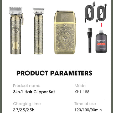Professional Hair Clipper Electric Shaver Rechargeable