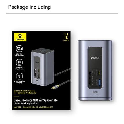 Baseus 12-in-1 USB-C Hub with HDMI & 100W PD