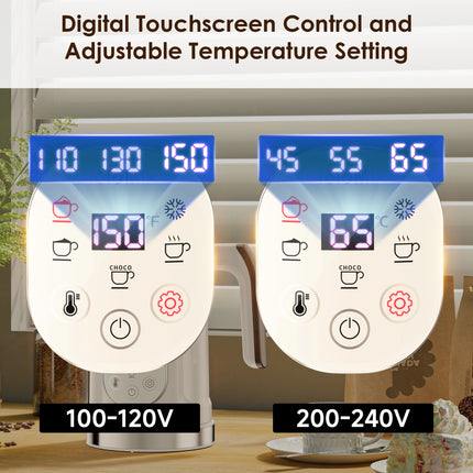DIBELLAY BioloMix – Mousseur à Lait 5-en-1 avec Écran Tactile LED, Chaud & Froid