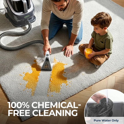 1300W Steam Carpet Cleaner 13kPa Suction 100°C Deep Stain Remover