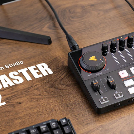 DIBELLAY MaonoCaster AME2 Gen2 Audio Mixer – Dual XLR Inputs, Podcast & Guitar Ready