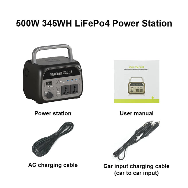 CTOLITY 500W Portable Power Station with AC Output & Solar Charging