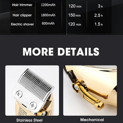 3 in 1 Men's High-Power Hair Clipper Electric Shaver Set Professional