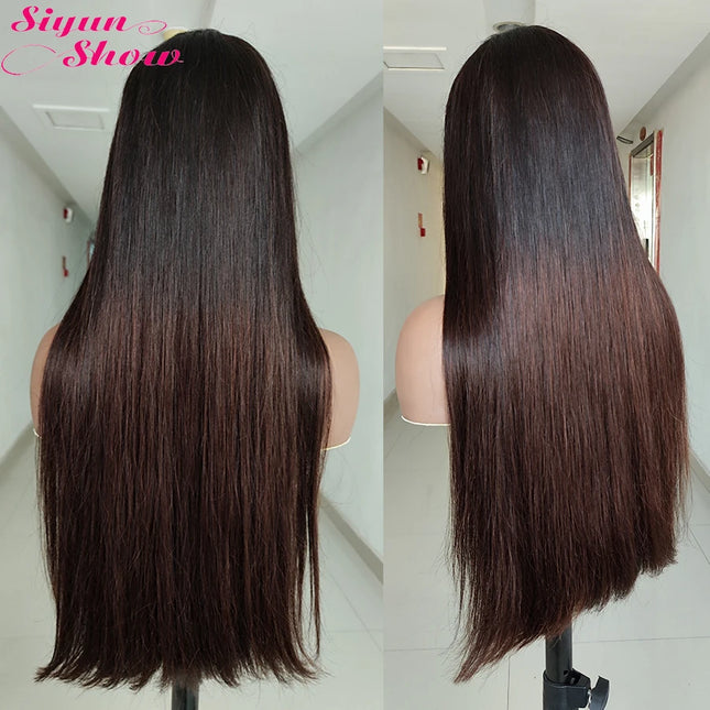 Ombre Brown Bone Straight Bob Wig – 100% Human Hair