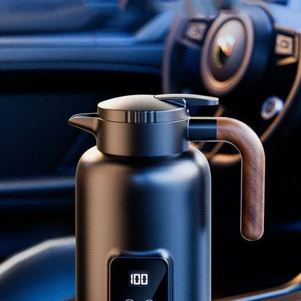 DIBELLAY – Chauffe-Tasse Électrique Voiture 12V/24V en Inox avec Affichage Digital