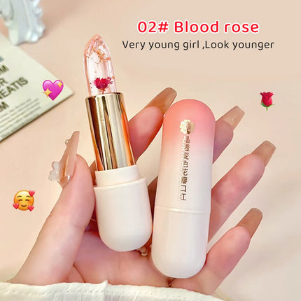 Crystal Jelly Lipstick – Color-Changing Petal Lip Balm