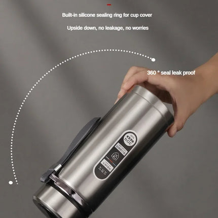 DIBELLAY – Thermos Inox 500 ml–1 L avec Affichage Température LED, Flacon Sous Vide Portable