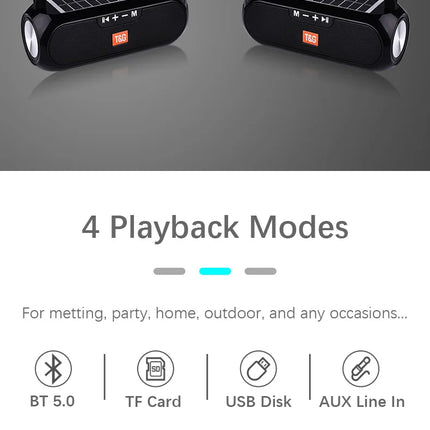 Solar FM Radio Bluetooth Speaker – Portable HiFi Bass