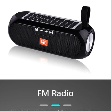 Solar FM Radio Bluetooth Speaker – Portable HiFi Bass