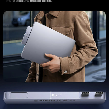 DIBELLAY Dual USB-C Hub 4K HDMI, 40Gbps, USB 3.0, SD/TF for MacBook Pro/Air