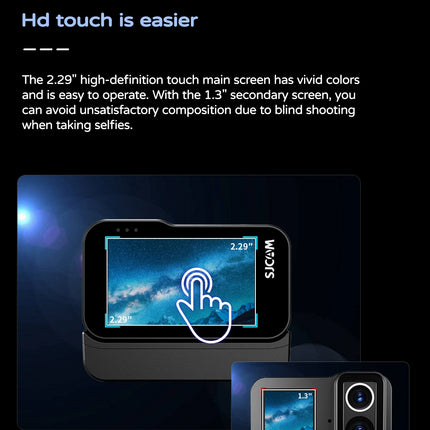 DIBELLAY SJCAM SJ20 4K Dual-Lens Action Camera – Anti-Shake, Waterproof, 5G WiFi, Touch Screen, Motion Detection